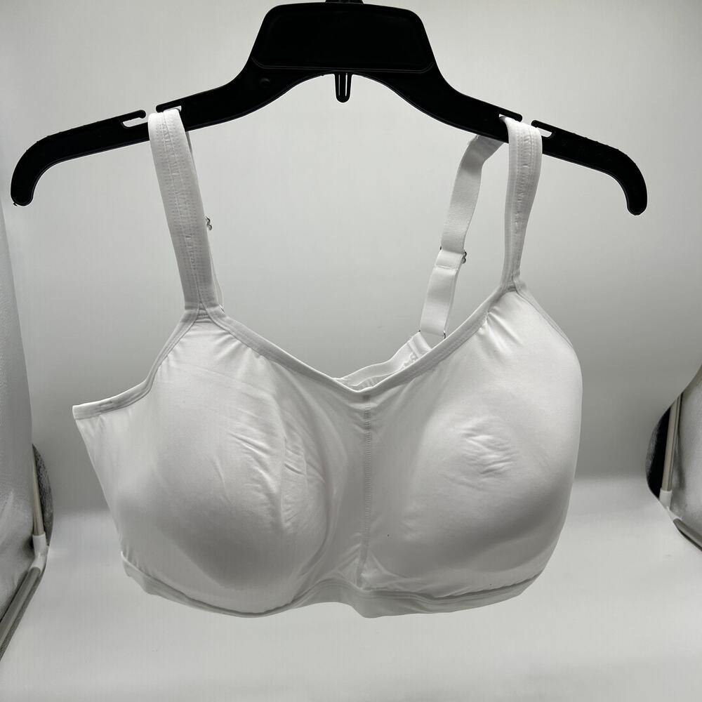 Breezies Comfort Zone Full Coverage Wirefree T-Shirt Bra White, 42 DDD